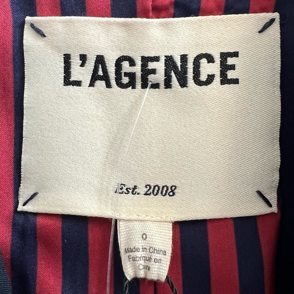 L'Agence Chamberlain Blazer in Midnight Even Stripe Size 0 NEW - Picture 14 of 15